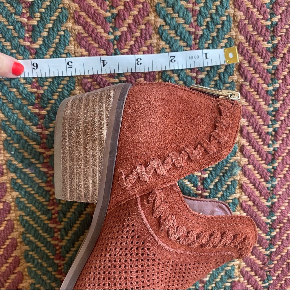 VINCE CAMUTO Palmina Perforated Suede Ankle Bootie - Picture 11 of 15